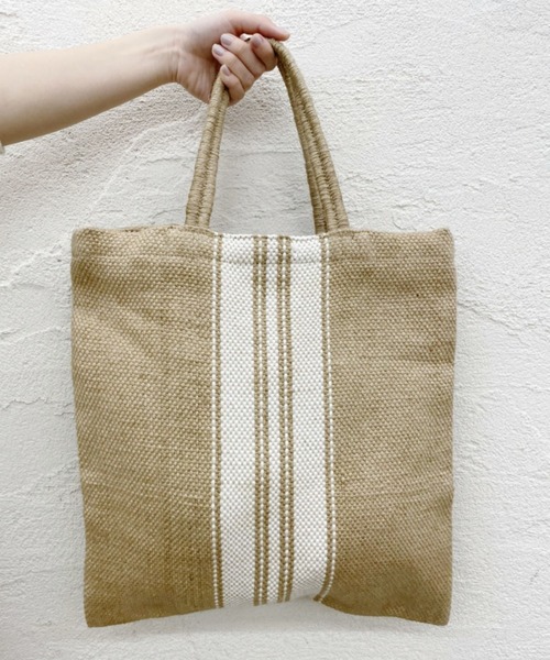 SHENERY（シーナリー）の「(MAISON BENGAL/メイゾンベンガル) ストライプトートバッグ（トートバッグ・レディース・ブラック/ピンク/ナチュラル・FREE）」の8枚目の写真