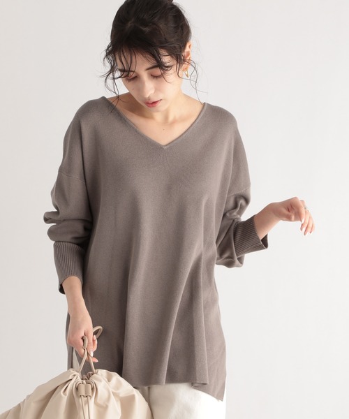 LE FOYER（ルフォワイエ）の「ソウバリVニット（ニット/セーター・レディース・グレー/オフホワイト/グリーン・38）」の10枚目の写真