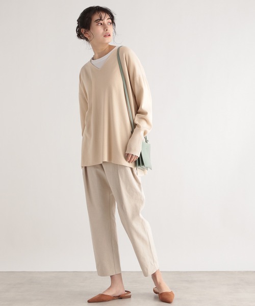 LE FOYER（ルフォワイエ）の「ソウバリVニット（ニット/セーター・レディース・グレー/オフホワイト/グリーン・38）」の19枚目の写真