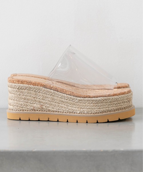 RASVOA(ラスボア)の「厚底サボサンダル(サンダル・レディース・クリア/ブラック・M/L)」の1枚目の写真