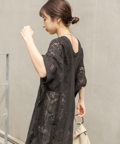 CAPRICIEUX LE'MAGE（カプリシューレマージュ）の「刺繍レースポンチョワンピース（ワンピース・レディース・オフホワイト/ブラック・FREE）」の10枚目の写真