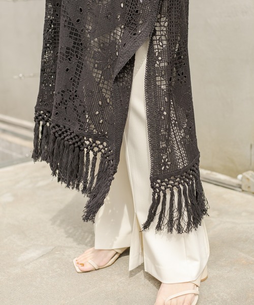 CAPRICIEUX LE'MAGE（カプリシューレマージュ）の「刺繍レースポンチョワンピース（ワンピース・レディース・オフホワイト/ブラック・FREE）」の21枚目の写真