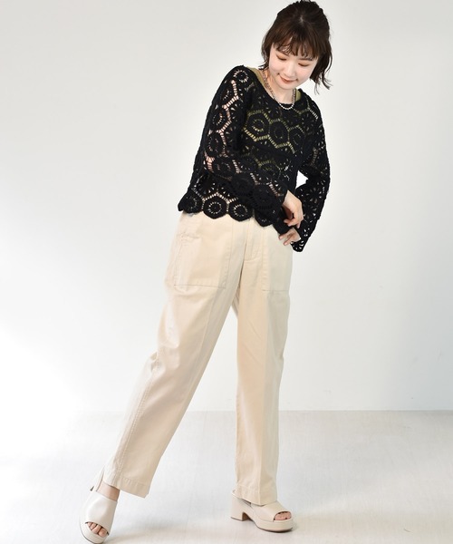 RETRO GIRL（レトロガール）の「ベーカーパンツ（その他パンツ・レディース・グリーン/オフホワイト/ライトベージュ・FREE）」の14枚目の写真