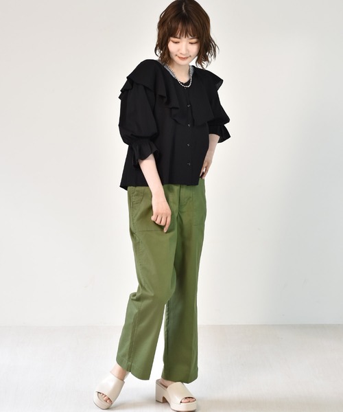 RETRO GIRL（レトロガール）の「ベーカーパンツ（その他パンツ・レディース・グリーン/オフホワイト/ライトベージュ・FREE）」の11枚目の写真