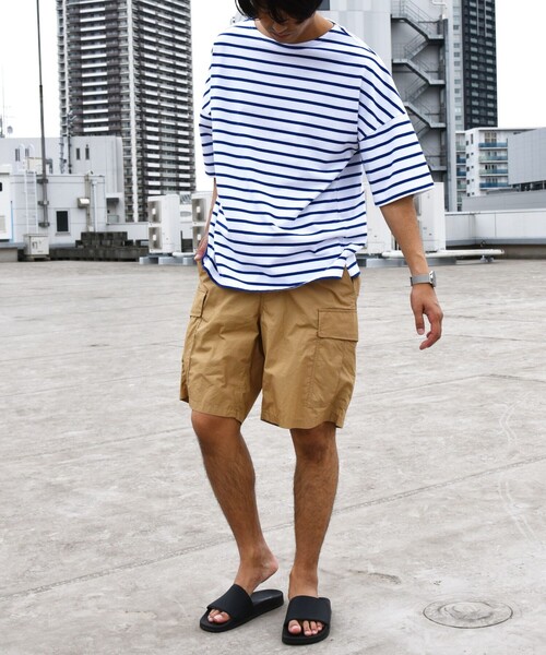 SHIPS any(シップス エニィ)の「SHIPS any: 6ポケット ワイド イージー カーゴ ショーツ◇(カーゴパンツ・メンズ・カーキ/キャメル/オリーブ/ネイビー・MEDIUM/LARGE/SMALL)」の7枚目の写真