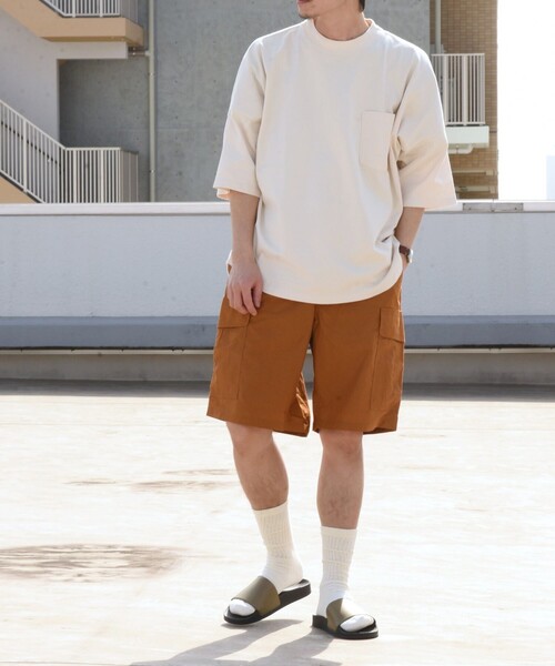 SHIPS any(シップス エニィ)の「SHIPS any: 6ポケット ワイド イージー カーゴ ショーツ◇(カーゴパンツ・メンズ・カーキ/キャメル/オリーブ/ネイビー・MEDIUM/LARGE/SMALL)」の15枚目の写真