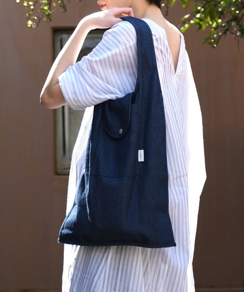 Johnbull（ジョンブル）の「フラップエコバッグ（トートバッグ・メンズ・ブラック/ベージュ/オリーブ/ワンウォッシュ/スモークピンク/グレイッシュブルー・FREE）」の20枚目の写真