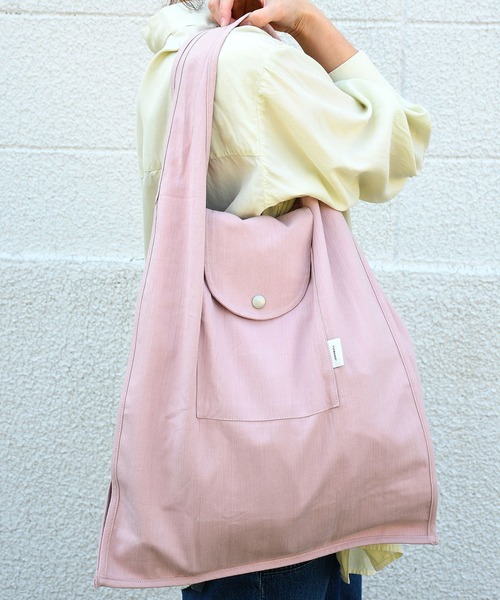 Johnbull（ジョンブル）の「フラップエコバッグ（トートバッグ・メンズ・ブラック/ベージュ/オリーブ/ワンウォッシュ/スモークピンク/グレイッシュブルー・FREE）」の12枚目の写真