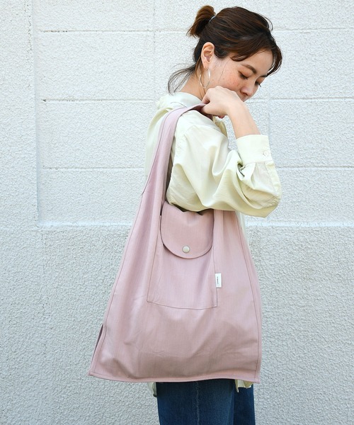 Johnbull（ジョンブル）の「フラップエコバッグ（トートバッグ・メンズ・ブラック/ベージュ/オリーブ/ワンウォッシュ/スモークピンク/グレイッシュブルー・FREE）」の21枚目の写真