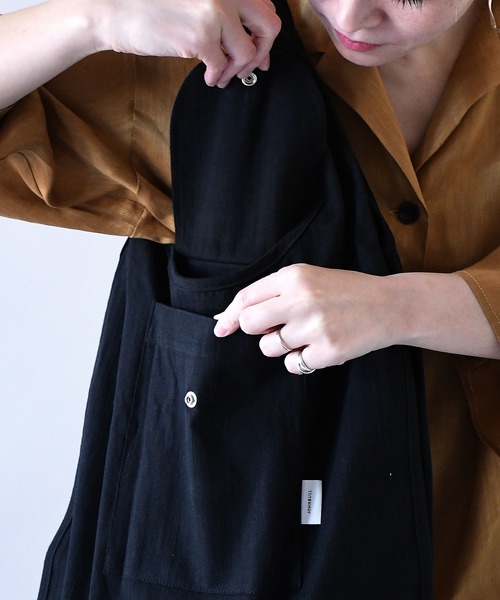 Johnbull（ジョンブル）の「フラップエコバッグ（トートバッグ・メンズ・ブラック/ベージュ/オリーブ/ワンウォッシュ/スモークピンク/グレイッシュブルー・FREE）」の8枚目の写真