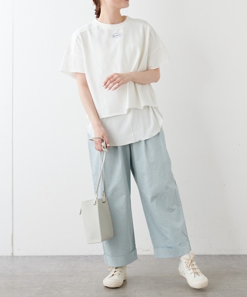 PUAL CE CIN（ピュアルセシン）の「綿麻テレコノースリーブ（タンクトップ・レディース・ホワイト/ベージュ/グレー・FREE）」の15枚目の写真