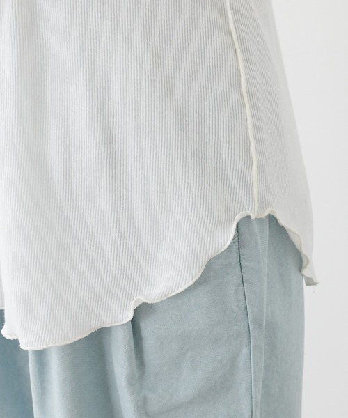 PUAL CE CIN（ピュアルセシン）の「綿麻テレコノースリーブ（タンクトップ・レディース・ホワイト/ベージュ/グレー・FREE）」の9枚目の写真