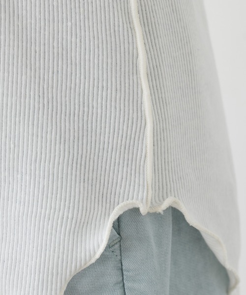 PUAL CE CIN（ピュアルセシン）の「綿麻テレコノースリーブ（タンクトップ・レディース・ホワイト/ベージュ/グレー・FREE）」の10枚目の写真