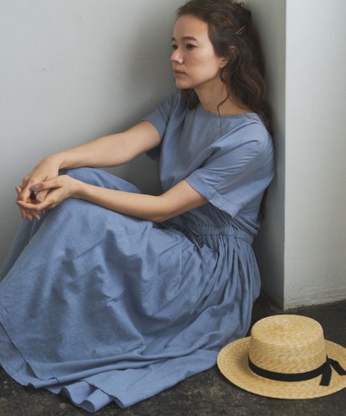 PUAL CE CIN（ピュアルセシン）の「【WEB限定】胸ポケットボイルワンピース（ワンピース・レディース・ブラック/ベージュ/ブルー/ローズ・FREE）」の2枚目の写真