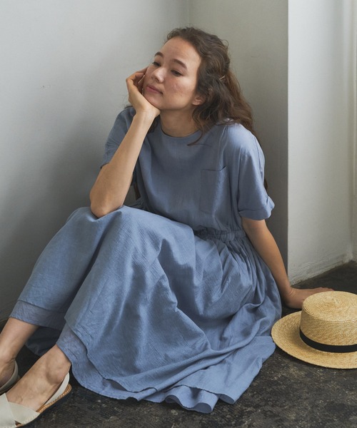 PUAL CE CIN（ピュアルセシン）の「【WEB限定】胸ポケットボイルワンピース（ワンピース・レディース・ブラック/ベージュ/ブルー/ローズ・FREE）」の10枚目の写真