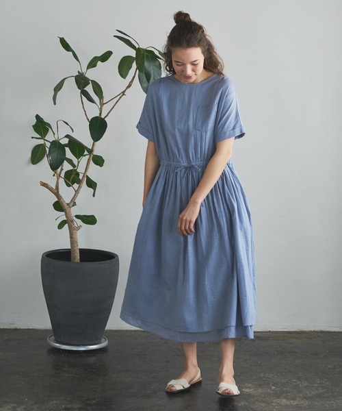 PUAL CE CIN（ピュアルセシン）の「【WEB限定】胸ポケットボイルワンピース（ワンピース・レディース・ブラック/ベージュ/ブルー/ローズ・FREE）」の22枚目の写真