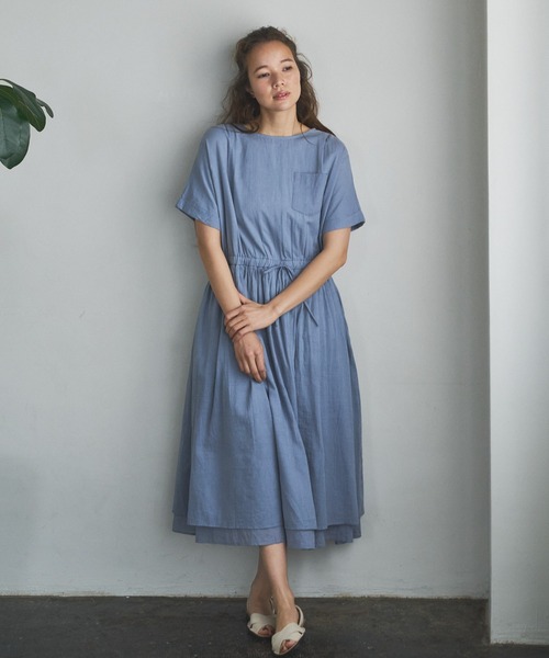 PUAL CE CIN（ピュアルセシン）の「【WEB限定】胸ポケットボイルワンピース（ワンピース・レディース・ブラック/ベージュ/ブルー/ローズ・FREE）」の19枚目の写真