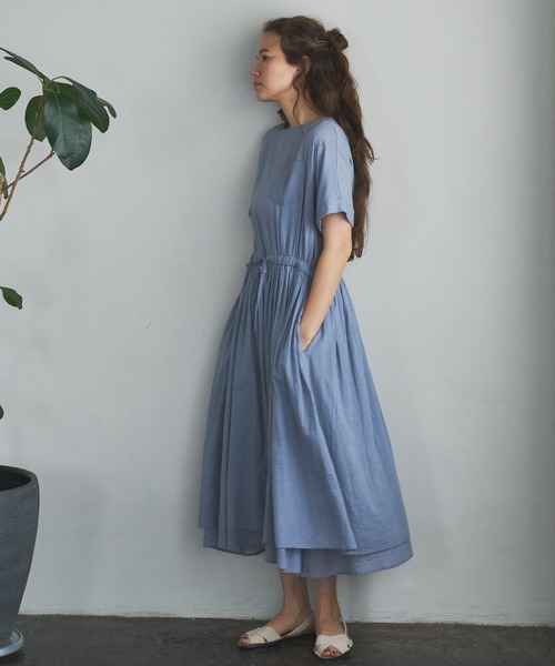 PUAL CE CIN（ピュアルセシン）の「【WEB限定】胸ポケットボイルワンピース（ワンピース・レディース・ブラック/ベージュ/ブルー/ローズ・FREE）」の15枚目の写真