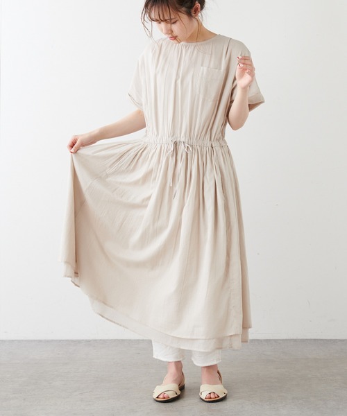 PUAL CE CIN（ピュアルセシン）の「【WEB限定】胸ポケットボイルワンピース（ワンピース・レディース・ブラック/ベージュ/ブルー/ローズ・FREE）」の9枚目の写真