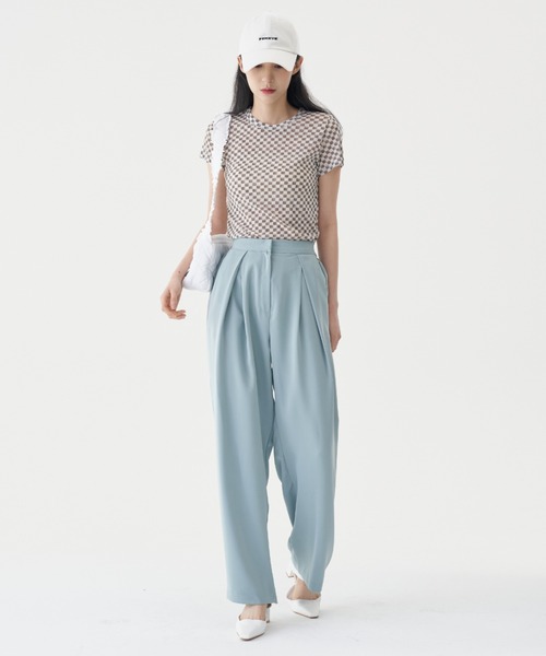 FEKETE（フェケテ）の「FEKETE CHESS CHECK TEE（Tシャツ/カットソー・レディース・グレー/ブラック/ベージュ・FREE）」の7枚目の写真