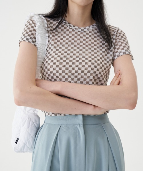 FEKETE（フェケテ）の「FEKETE CHESS CHECK TEE（Tシャツ/カットソー・レディース・グレー/ブラック/ベージュ・FREE）」の9枚目の写真