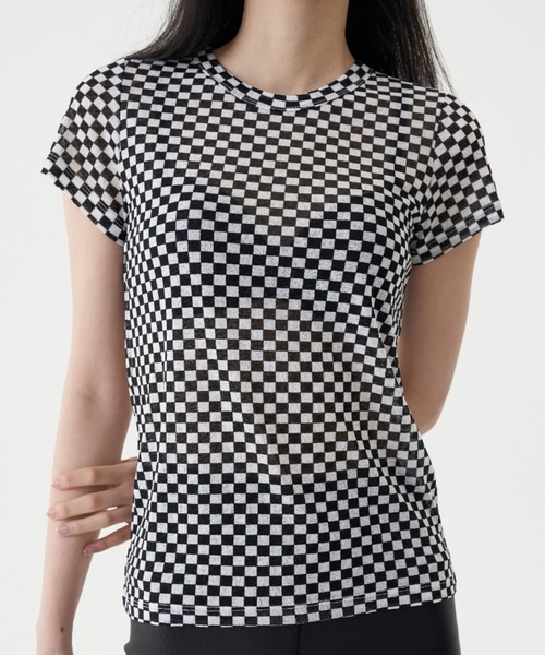 FEKETE（フェケテ）の「FEKETE CHESS CHECK TEE（Tシャツ/カットソー・レディース・グレー/ブラック/ベージュ・FREE）」の6枚目の写真