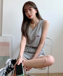 『muah muah/ムーアムーア』SIGNATURE WAPPEN SLEEVELESS/ワッペン スリーブレス トレーニングタンクトップ