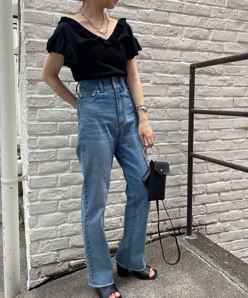 Chico（チコ）の「フリルニット2wayタンク（タンクトップ・レディース・ピンク/パープル/ブラック/ホワイト・FREE）」の18枚目の写真