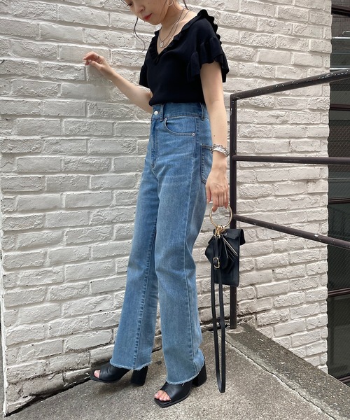 Chico（チコ）の「フリルニット2wayタンク（タンクトップ・レディース・ピンク/パープル/ブラック/ホワイト・FREE）」の19枚目の写真