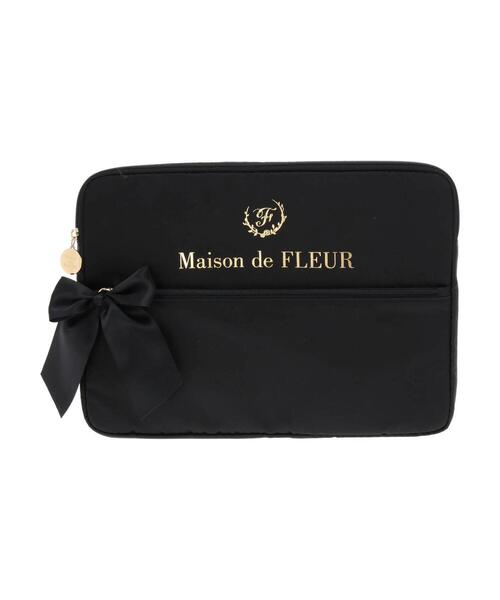 Maison de FLEUR（メゾンドフルール）の「サテンリボンPCケースM（その他小物・レディース・ブラック/ピンクベージュ・FREE）」の6枚目の写真