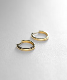 K18平甲中折れ フープピアス