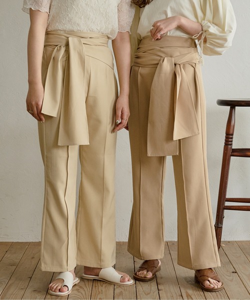 Ambre Neige(アンブルネージュ)の「ワンショルセンタープレスパンツ/【WEB/EC限定商品】(その他パンツ・レディース・ベージュ/ライトベージュ・FREE)」の20枚目の写真