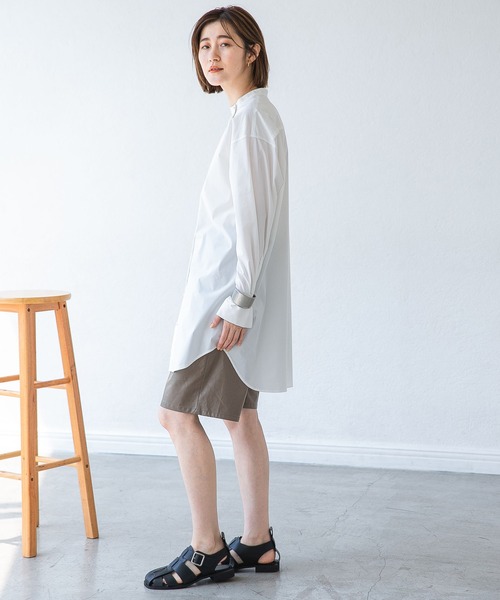 A part by（アパートバイ）の「【ソロテックス】使用/スタンドロングシャツ　 958051（シャツ/ブラウス・レディース・オフホワイト/ブルー/グレー系その他・FREE）」の9枚目の写真