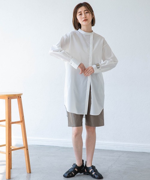 A part by（アパートバイ）の「【ソロテックス】使用/スタンドロングシャツ　 958051（シャツ/ブラウス・レディース・オフホワイト/ブルー/グレー系その他・FREE）」の17枚目の写真