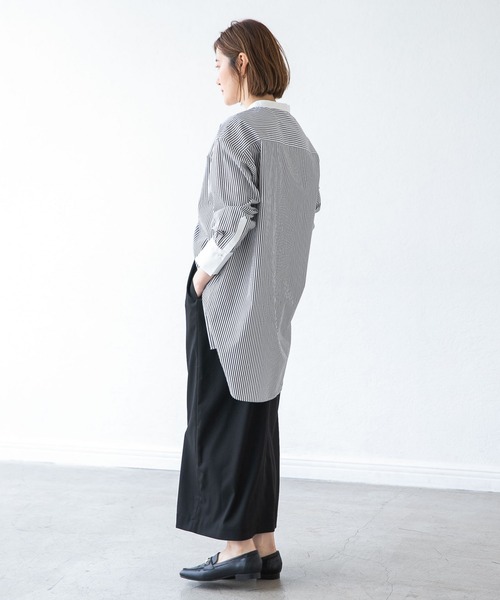 A part by（アパートバイ）の「【ソロテックス】使用/スタンドロングシャツ　 958051（シャツ/ブラウス・レディース・オフホワイト/ブルー/グレー系その他・FREE）」の10枚目の写真