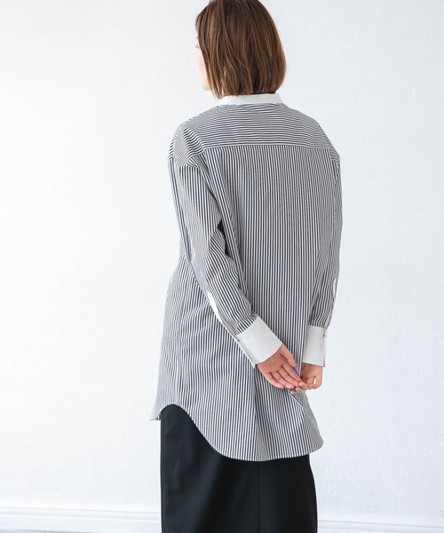 A part by（アパートバイ）の「【ソロテックス】使用/スタンドロングシャツ　 958051（シャツ/ブラウス・レディース・オフホワイト/ブルー/グレー系その他・FREE）」の14枚目の写真