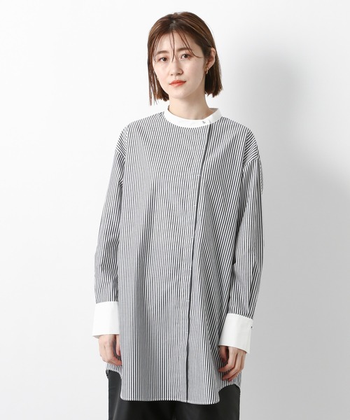 A part by（アパートバイ）の「【ソロテックス】使用/スタンドロングシャツ　 958051（シャツ/ブラウス・レディース・オフホワイト/ブルー/グレー系その他・FREE）」の15枚目の写真