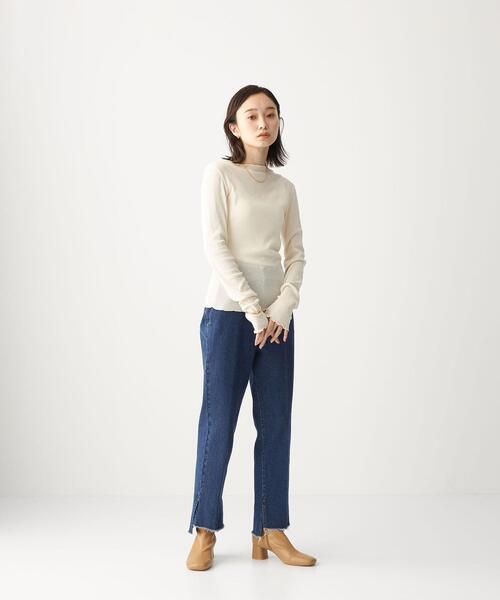 CITEN(シテン)の「<CITEN(シテン)>デニムハイライズスリットスラックス デニムパンツ(デニムパンツ・レディース・ブラック/コバルトブルー・S/M)」の14枚目の写真