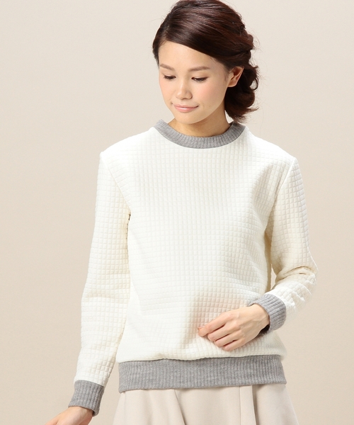 BEAUTY&YOUTH UNITED ARROWS（ビューティーアンドユースユナイテッドアローズ）の「BYBC カットキルトプルオーバー◆（その他トップス・レディース・オフホワイト/グレー/オリーブ・フリー）」の2枚目の写真