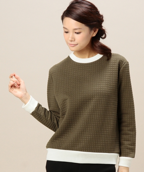 BEAUTY&YOUTH UNITED ARROWS（ビューティーアンドユースユナイテッドアローズ）の「BYBC カットキルトプルオーバー◆（その他トップス・レディース・オフホワイト/グレー/オリーブ・フリー）」の3枚目の写真