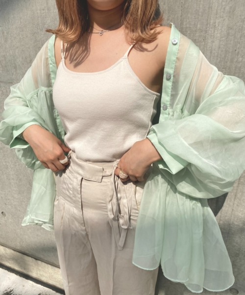 nemne store(ネンネストア)の「ふわふわ雲のシアーティアードブラウス(シャツ/ブラウス・レディース・ミント/ピンクベージュ/スミクロ/ブラウン・フリー)」の8枚目の写真