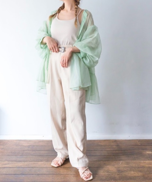 nemne store(ネンネストア)の「ふわふわ雲のシアーティアードブラウス(シャツ/ブラウス・レディース・ミント/ピンクベージュ/スミクロ/ブラウン・フリー)」の15枚目の写真