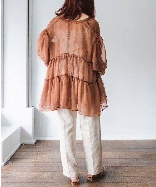 nemne store(ネンネストア)の「ふわふわ雲のシアーティアードブラウス(シャツ/ブラウス・レディース・ミント/ピンクベージュ/スミクロ/ブラウン・フリー)」の20枚目の写真
