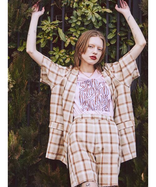 jouetie（ジュエティ）の「Hippieゼブラロゴ Tシャツ（Tシャツ/カットソー・レディース・ブラック/ピンク・MEDIUM）」の5枚目の写真