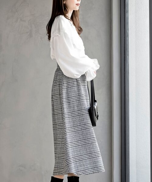 rps（アールピーエス）の「ケープ衿キャンディー袖ブラウス（シャツ/ブラウス・レディース・オフホワイト/サックスブルー/グレイッシュブルー/ブラック/ミント/ピンクベージュ/ボルドー/モカ/グレイッシュベージュ/パープル/チャコールグレー/ライトグレー・M/フリー）」の21枚目の写真