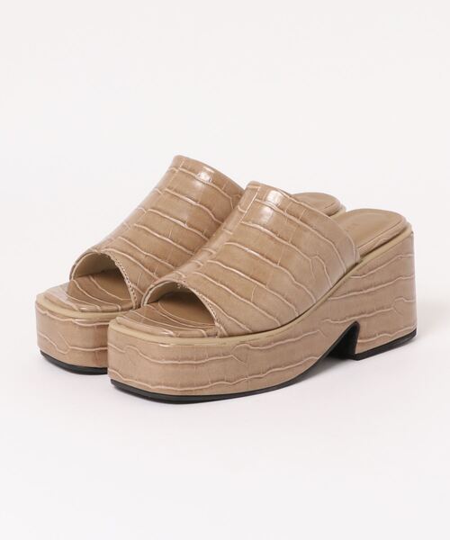 KOBE LETTUCE（コウベレタス）の「スクエアトゥプラットフォーム厚底サボサンダル（サンダル・レディース・ホワイト/ブラック/ベージュ系その他・M/LL/L/S）」の11枚目の写真