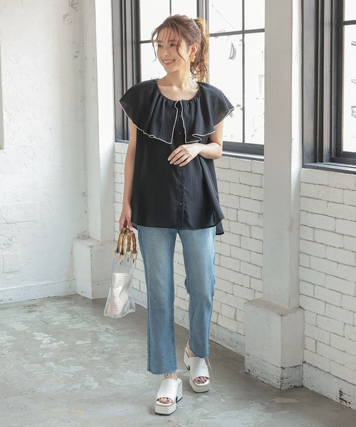 KOBE LETTUCE（コウベレタス）の「スクエアトゥプラットフォーム厚底サボサンダル（サンダル・レディース・ホワイト/ブラック/ベージュ系その他・M/LL/L/S）」の7枚目の写真