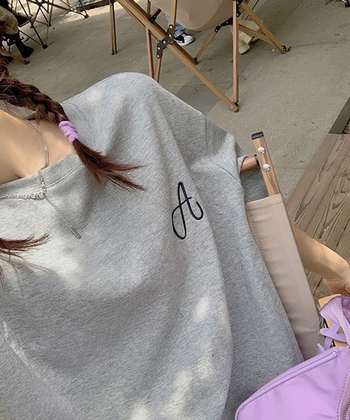 HALEY PESCA（ヘーリーペスカ）の「HALEY PESCA/ワンポイントロゴ 半袖＆ハーフパンツセットアップ（セットアップ・レディース・グレー/ブルー・SMALL/MEDIUM/LARGE）」の3枚目の写真