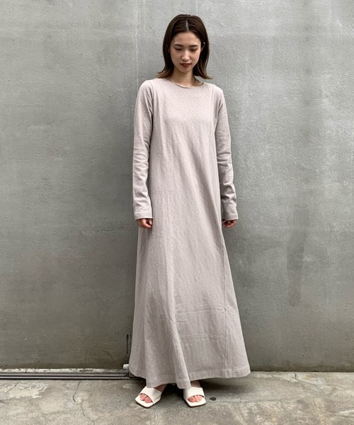 CIAOPANIC（チャオパニック）の「スラブ天竺ロングワンピース（ワンピース・レディース・グリーン/ブラウン/グレー・FREE）」の2枚目の写真