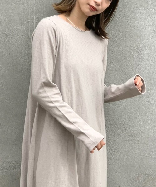 CIAOPANIC（チャオパニック）の「スラブ天竺ロングワンピース（ワンピース・レディース・グリーン/ブラウン/グレー・FREE）」の13枚目の写真